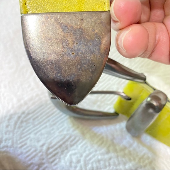 Green Leather Silver Medallions Belt sized Small - Picture 4 of 14